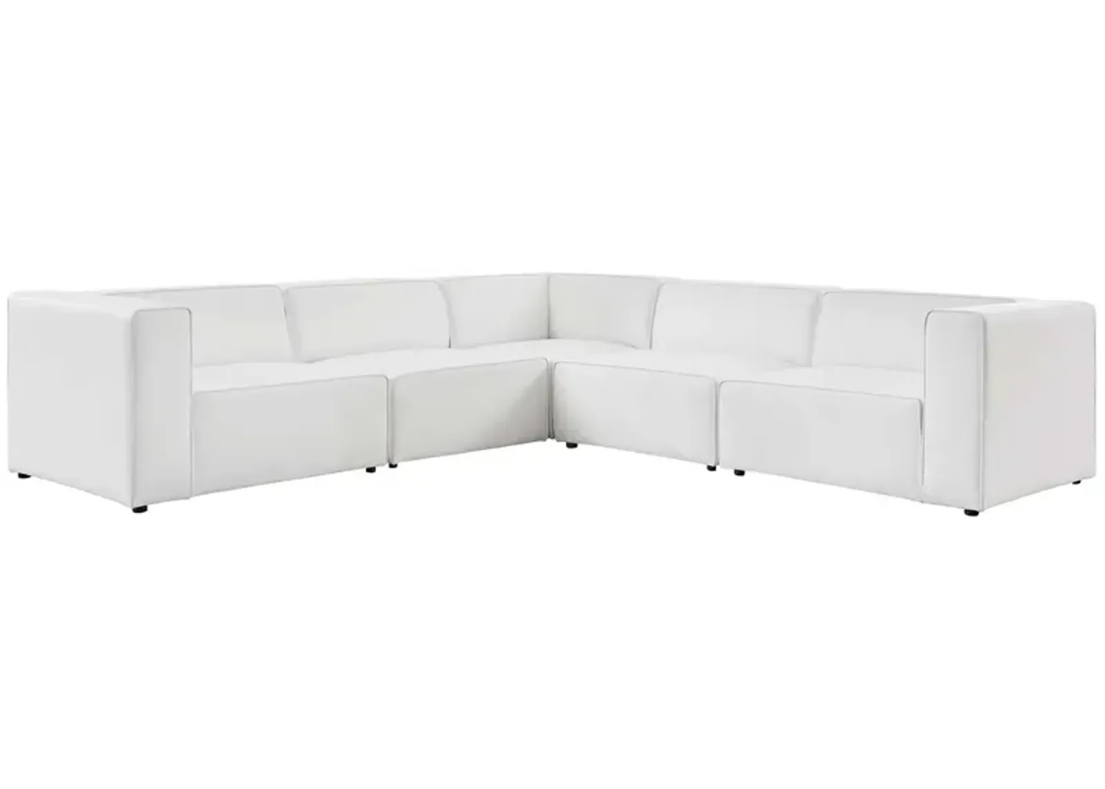 Mingle Vegan Leather 5-Piece Sectional Sofa