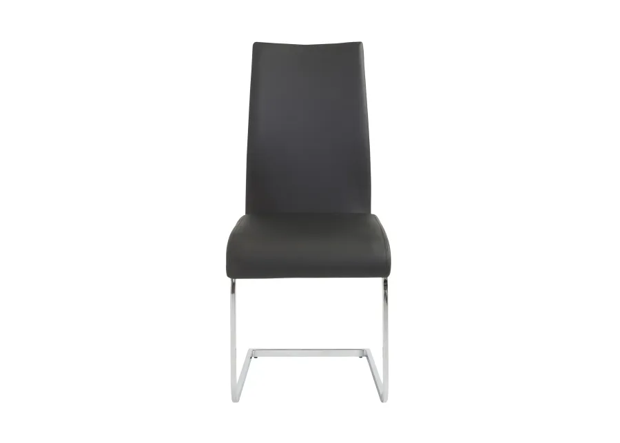 Epifania Dining Chair in Black with Chrome Legs - Set of 4