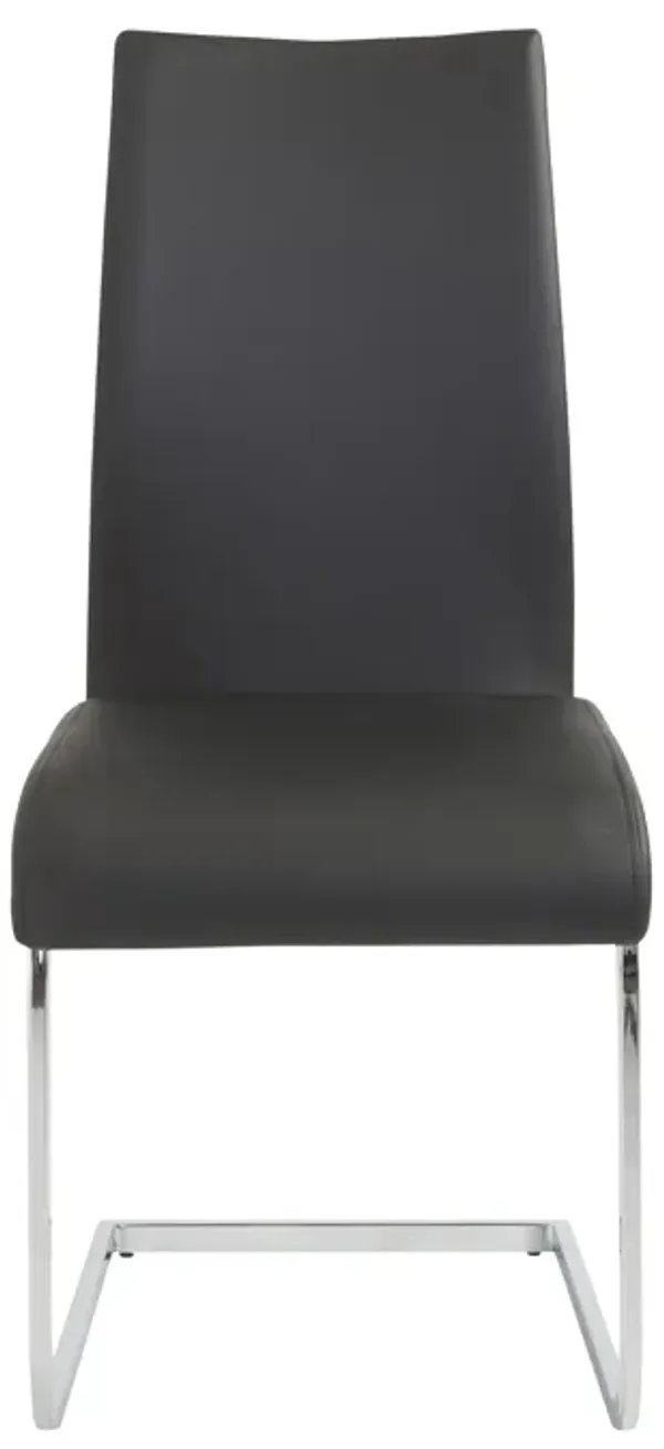 Epifania Dining Chair in Black with Chrome Legs - Set of 4