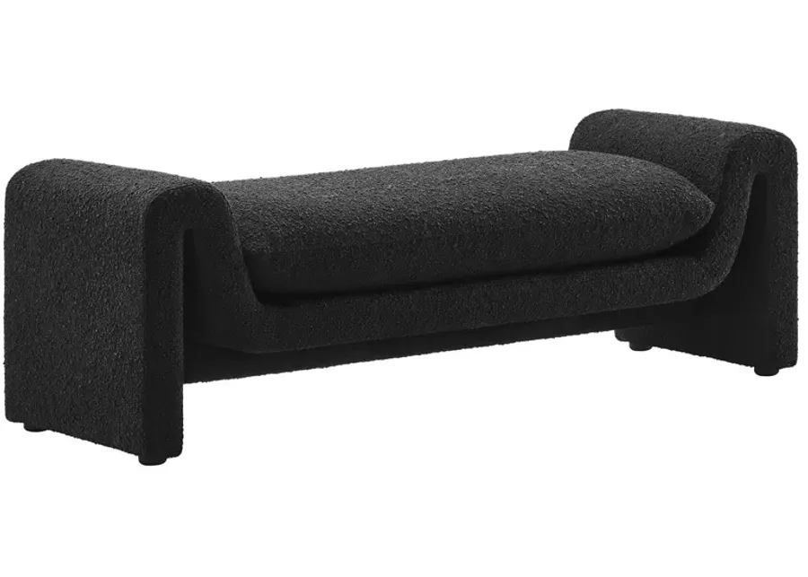 Waverly Boucle Fabric Bench