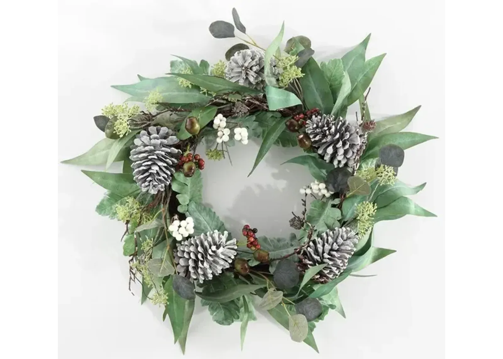 FAUX 26" FROSTED PINE WREATH