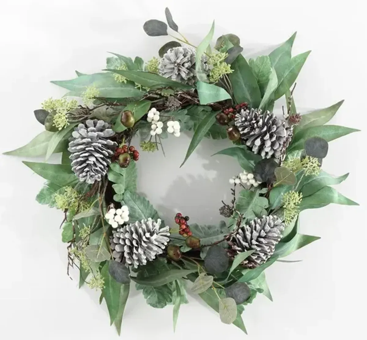 FAUX 26" FROSTED PINE WREATH