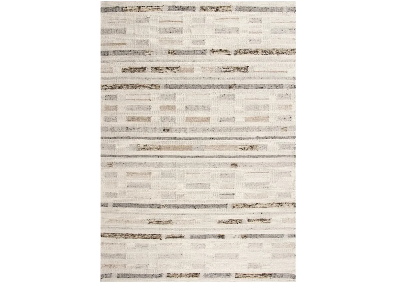 Nova Silver/Ivory  Hand Spun Wool/Cotton 5' x 7'6" Rectangle Rug