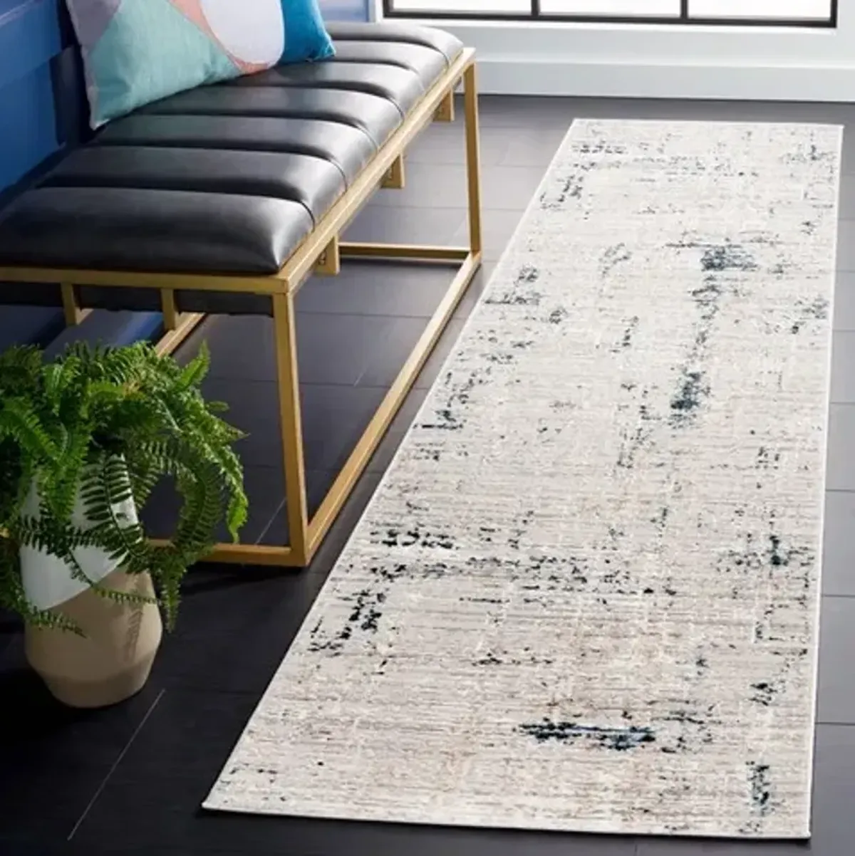 PARKER 100 Blue 2' X 8' Runner Rug