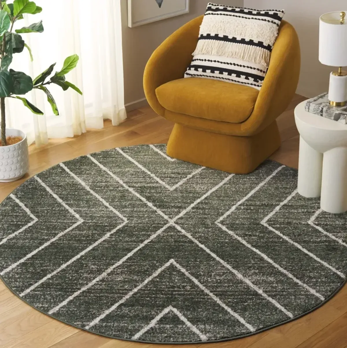 ADIRONDACK 251 DARK GREEN  6' x 6' Round Round Rug