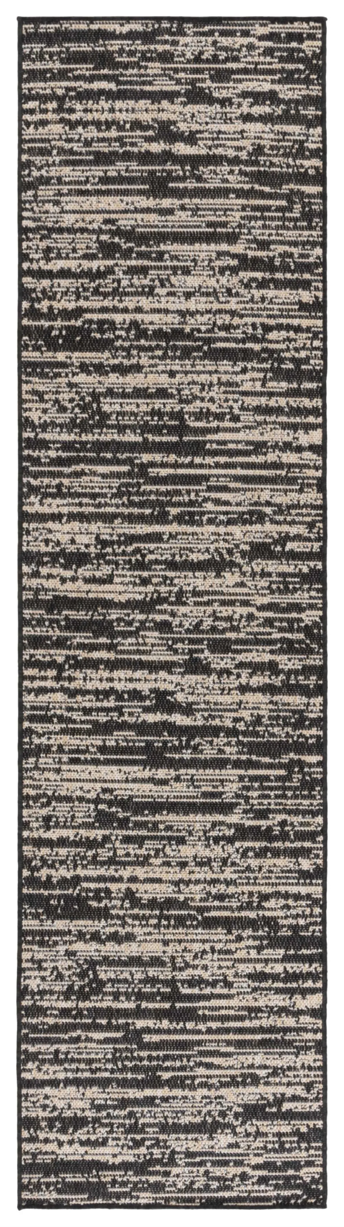 BEACH HOUSE 424 BLACK  2' x 8' Runner Rug