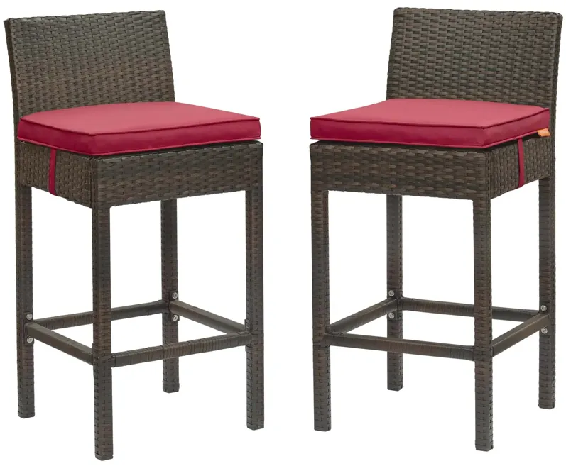 Conduit Bar Stool Outdoor Patio Wicker Rattan Set of 2