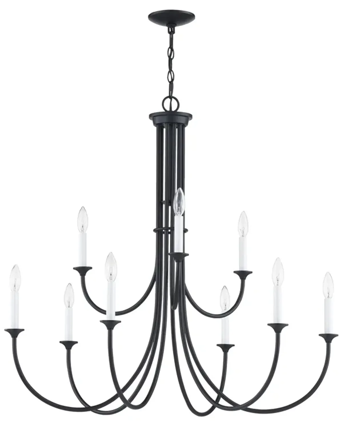 Meadowview 36'' Wide 9-Light Chandelier - Matte Black