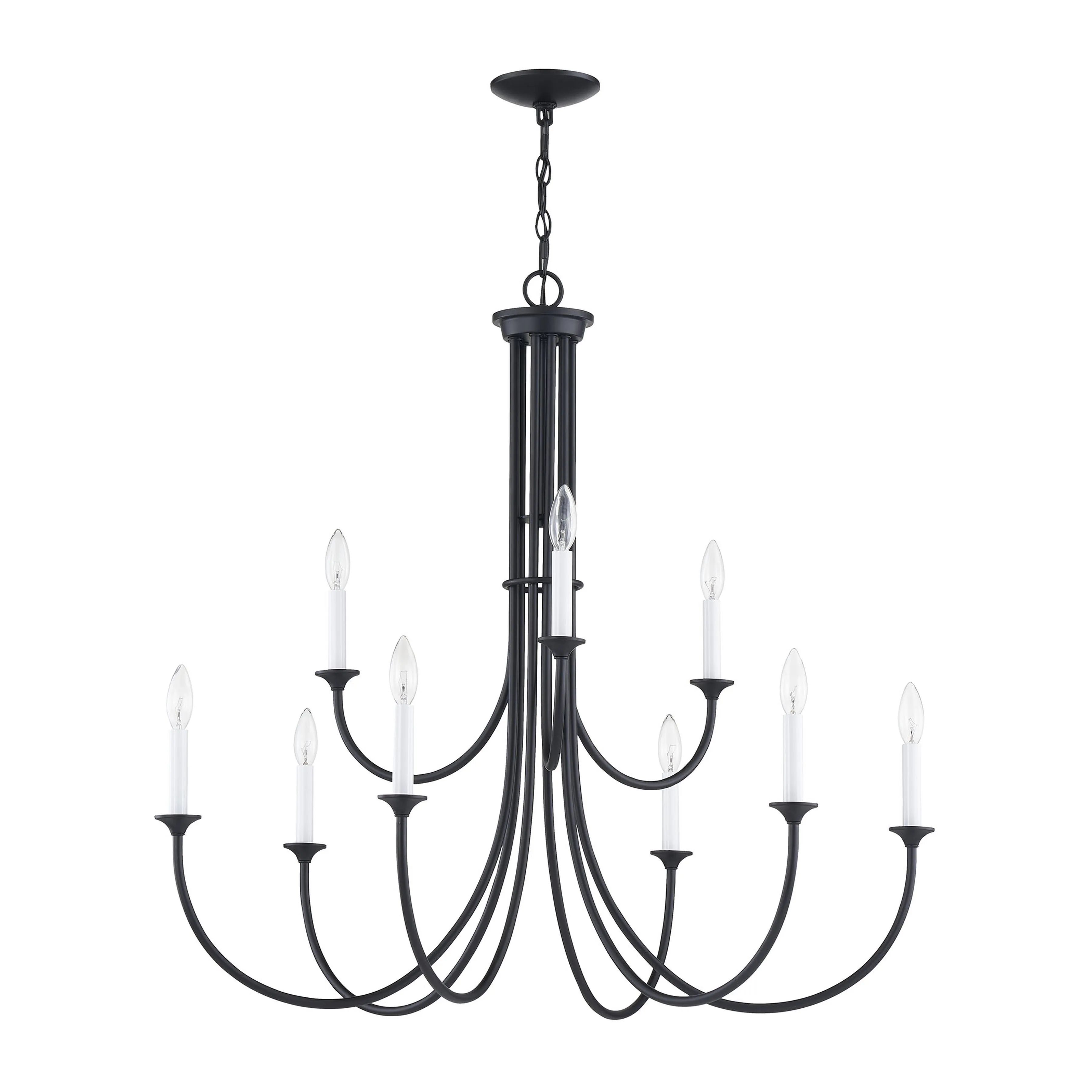 Meadowview 36'' Wide 9-Light Chandelier - Matte Black