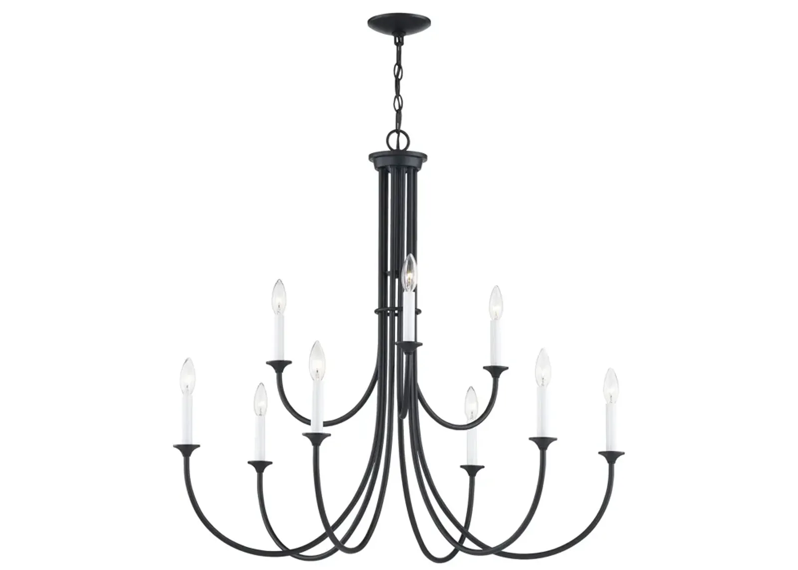 Meadowview 36'' Wide 9-Light Chandelier - Matte Black