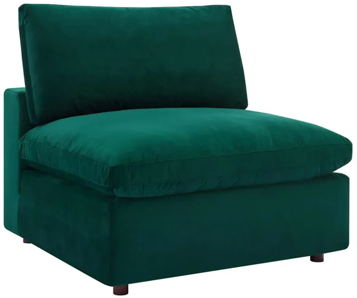 Commix Down Filled Overstuffed Performance Velvet Armless Chair