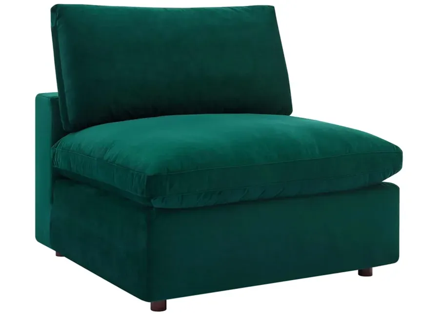 Commix Down Filled Overstuffed Performance Velvet Armless Chair