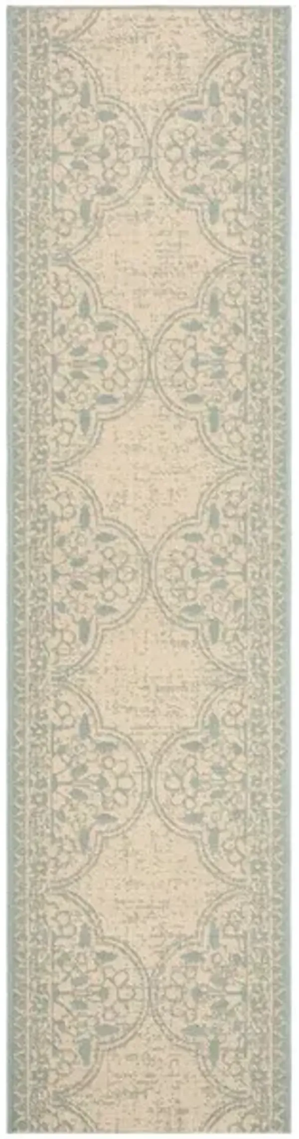 LINDEN 174 Collection LND174K-28 Aqua / Cream 2'-2" X 8'