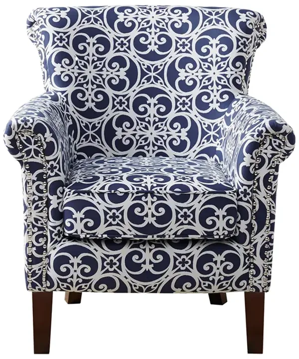 Madison Park Brooke Navy Tight Back Club Chair