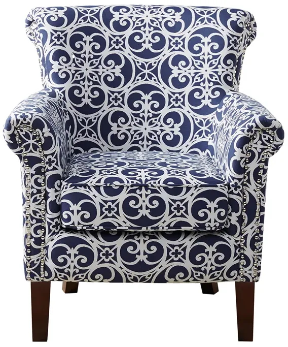 Madison Park Brooke Navy Tight Back Club Chair