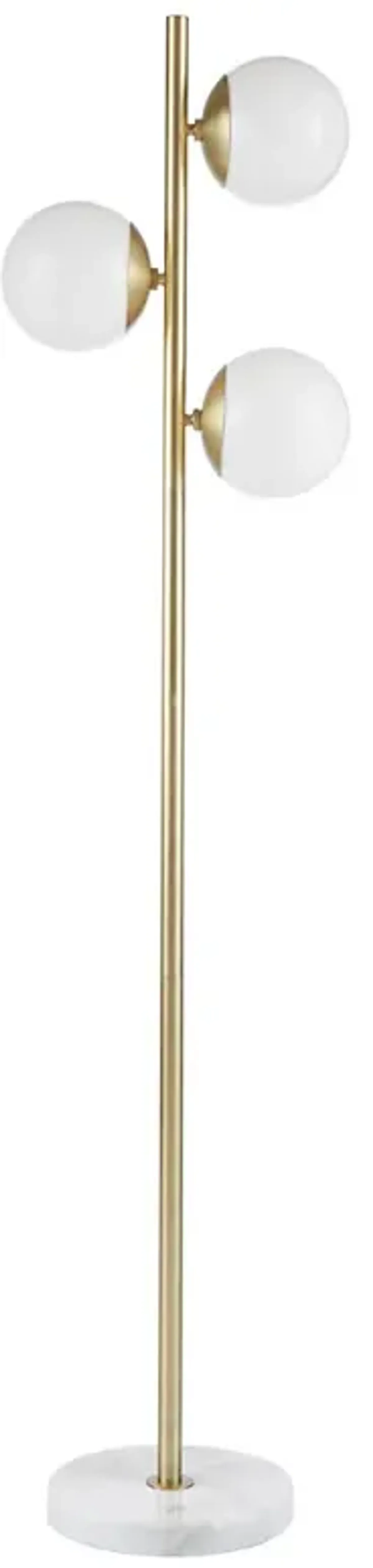 INK+IVY Holloway White/Gold 3-Globe Light Floor Lamp with Marble Base