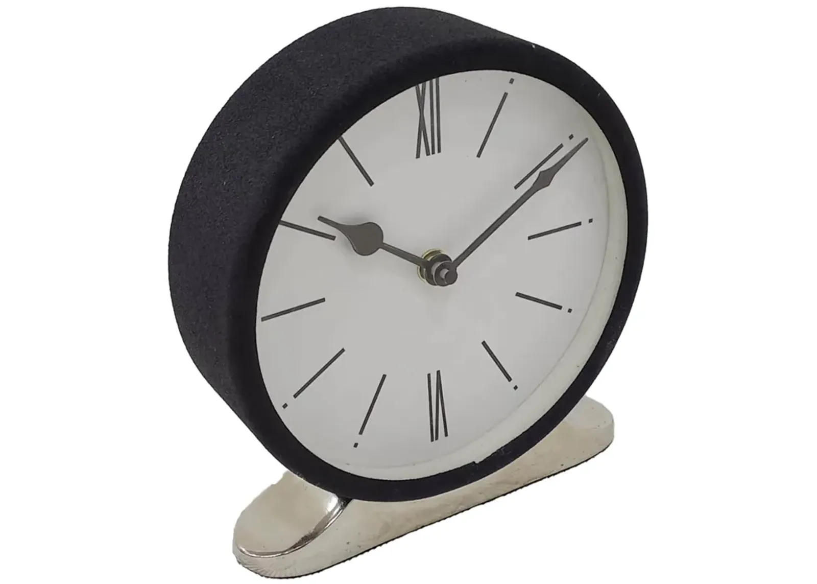 Metal,7"h,candid Table Clock,white/black