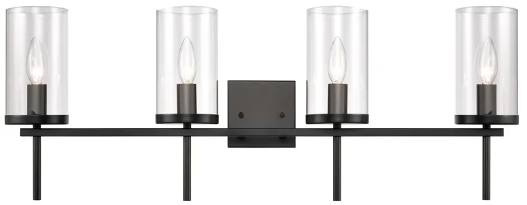 Oakland 32.5" Wide 4-Light Vanity Light - Black