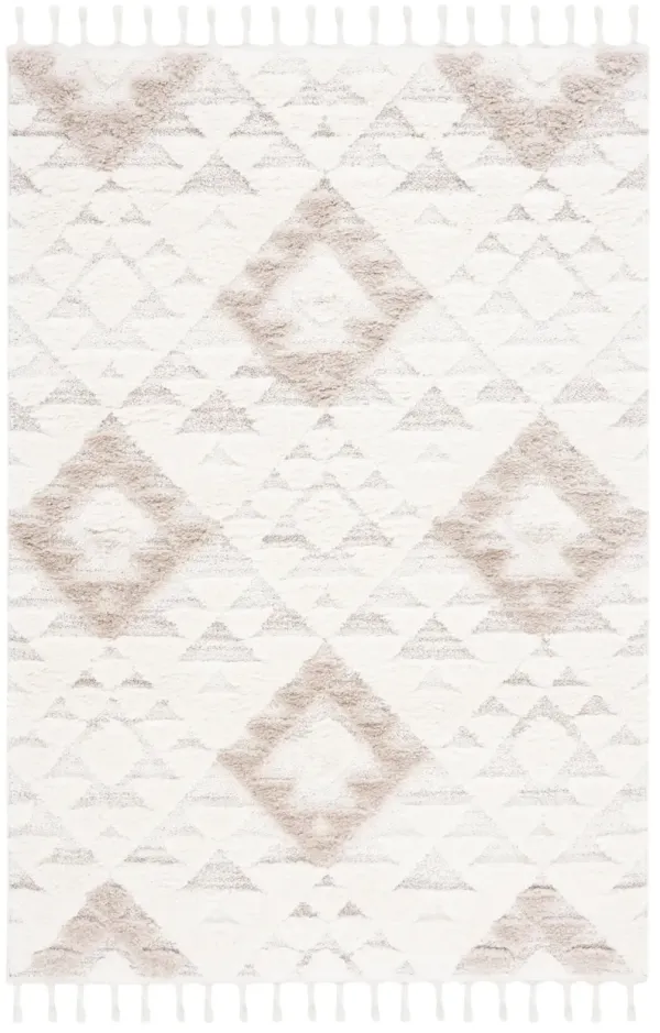 MOROCCAN TASSEL SHAG 688 IVORY  3' x 5' Small Rectangle Rug