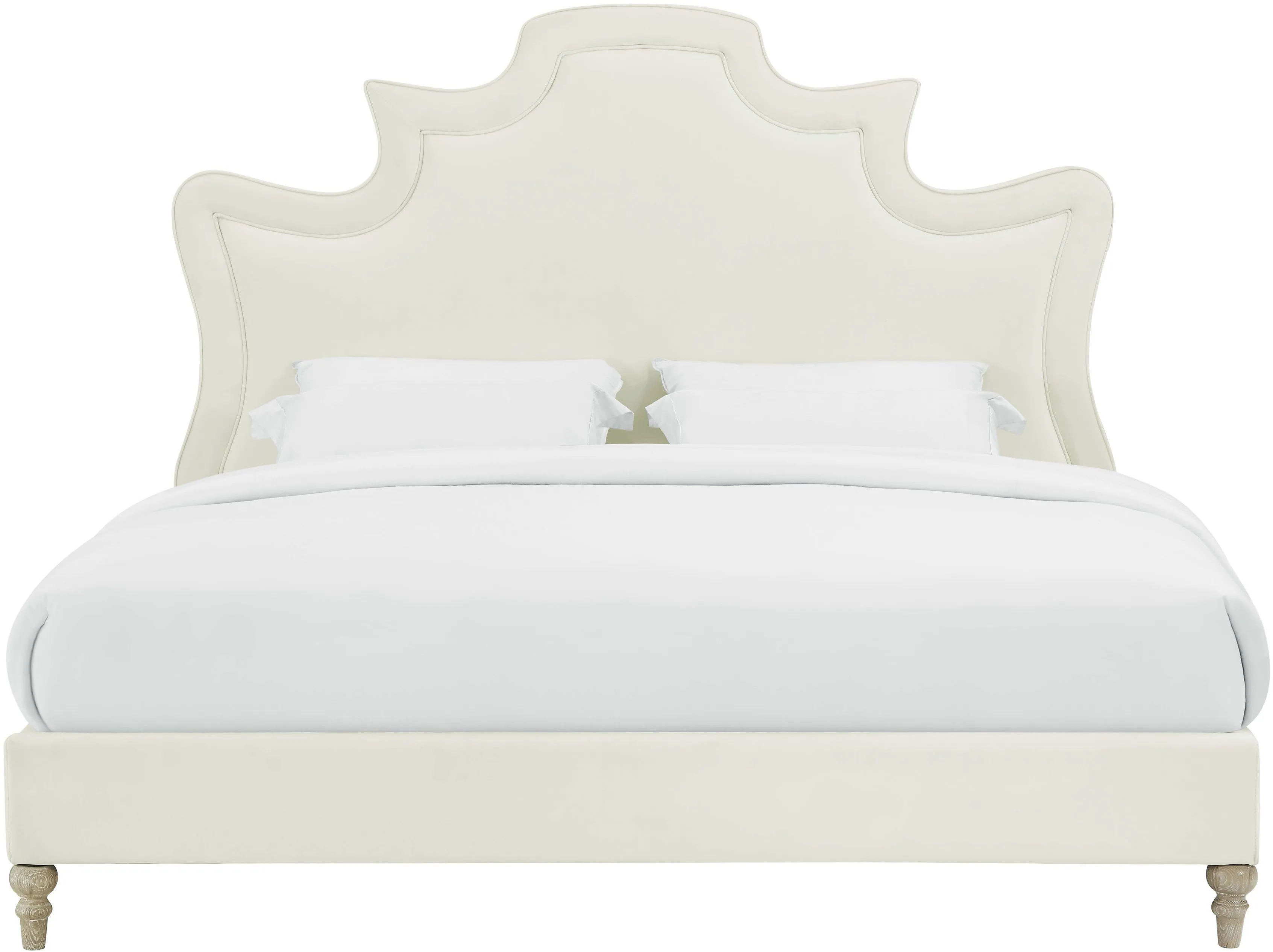 Serenity Cream Velvet Bed in King