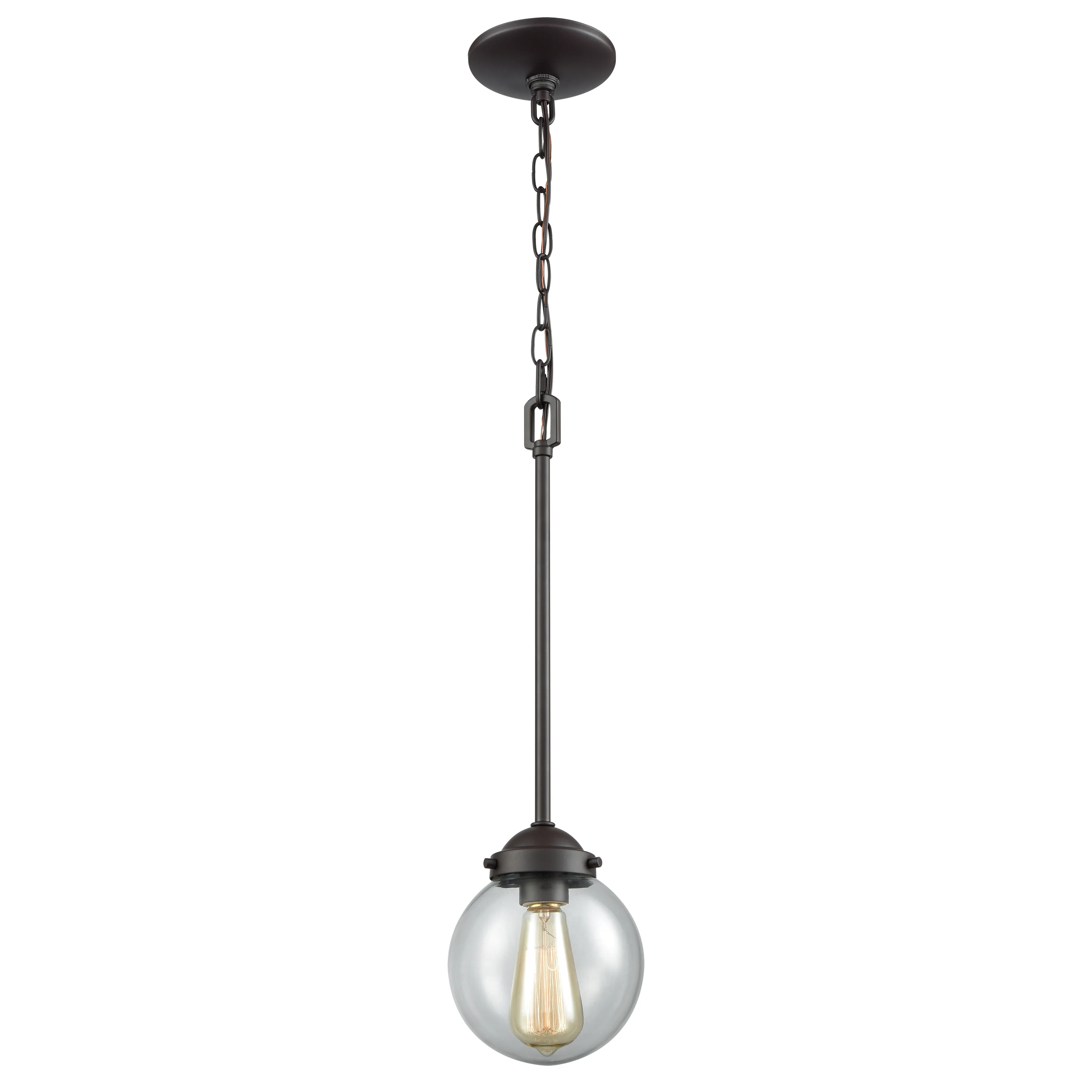 Beckett 6" Wide 1-Light Mini Pendant - Oil Rubbed Bronze