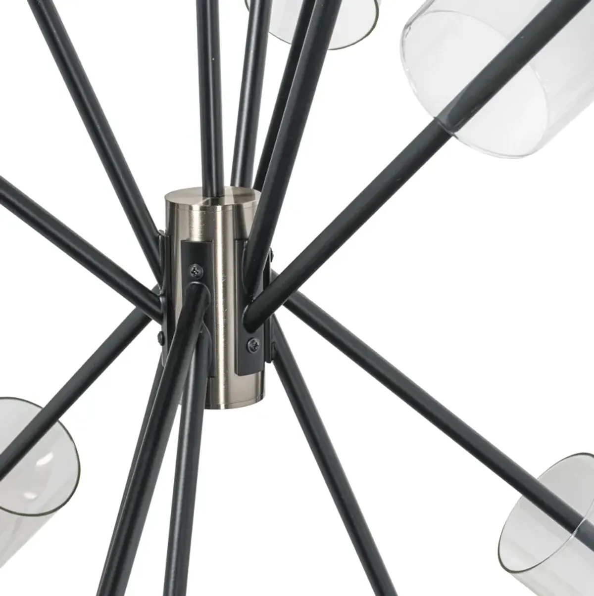 Everly 6 Light Chandelier, Black and Chrome