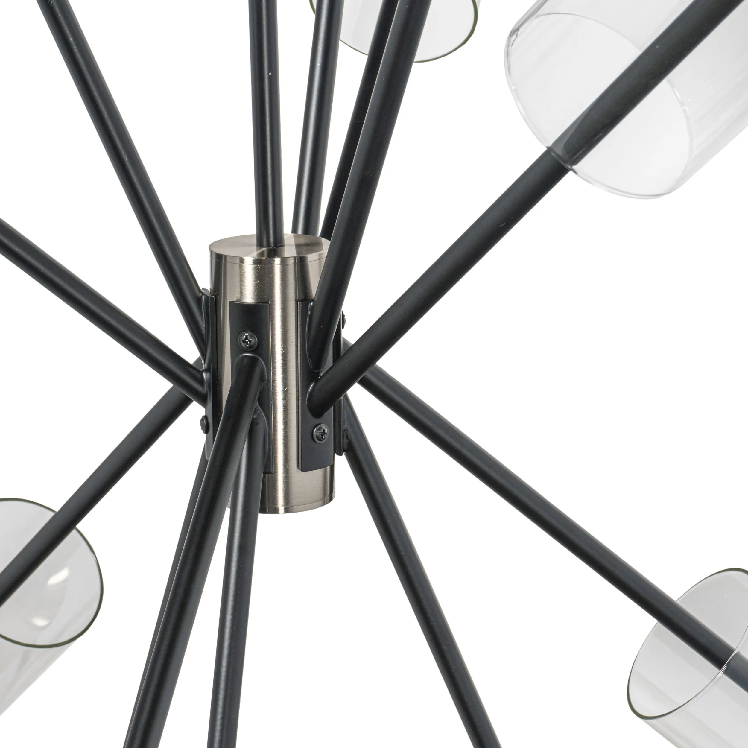 Everly 6 Light Chandelier, Black and Chrome