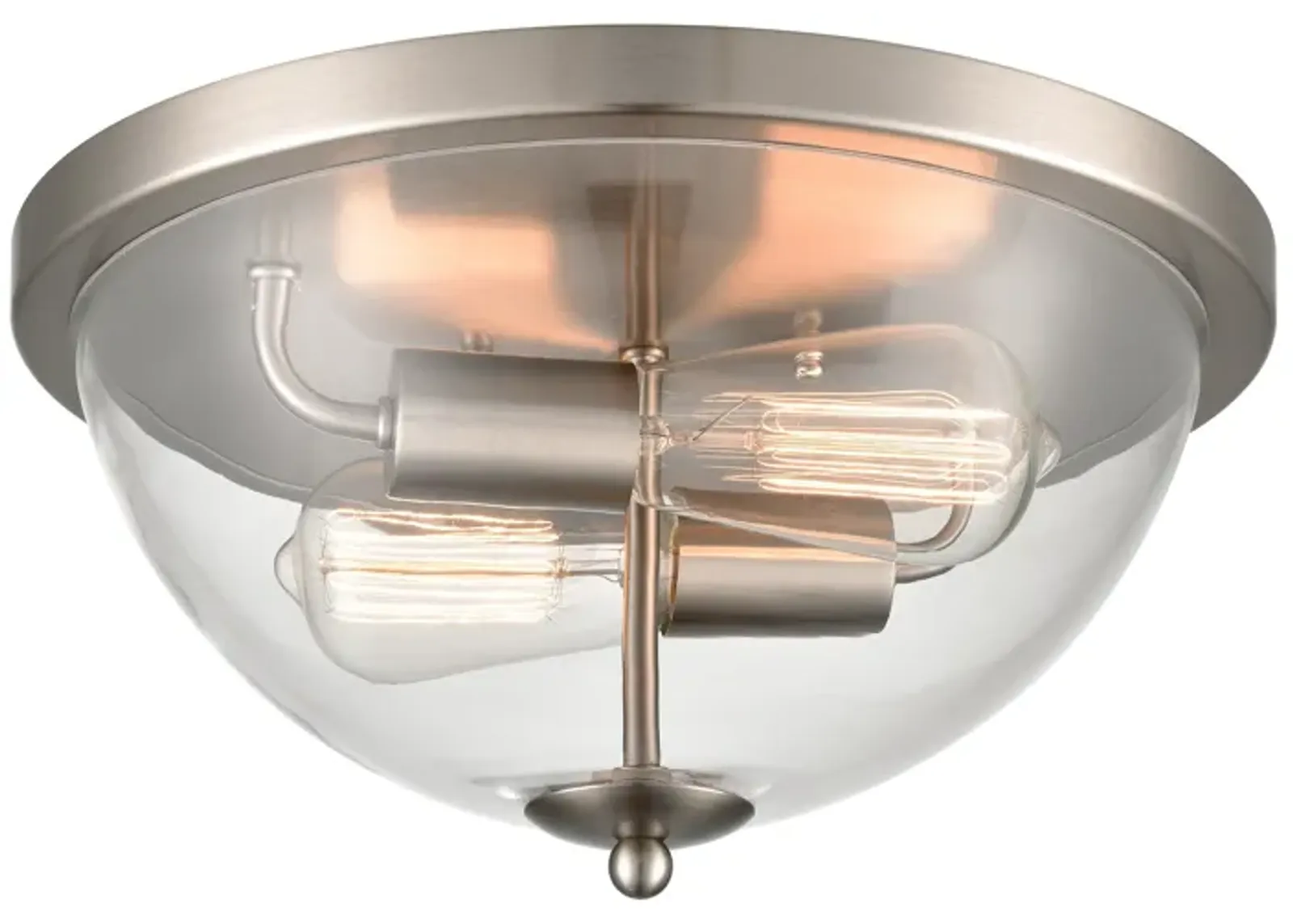 Astoria 13.5" Wide 2-Light Flush Mount - Brushed Nickel