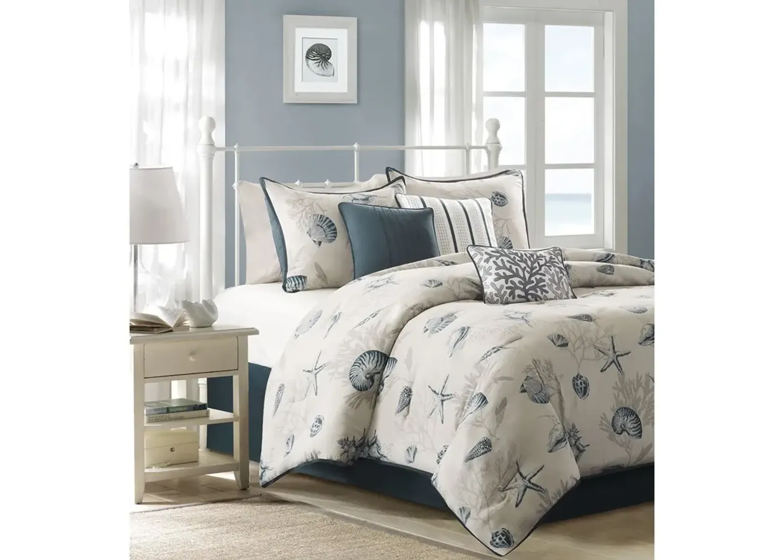 Madison Park Bayside Blue 7 Piece Comforter Set