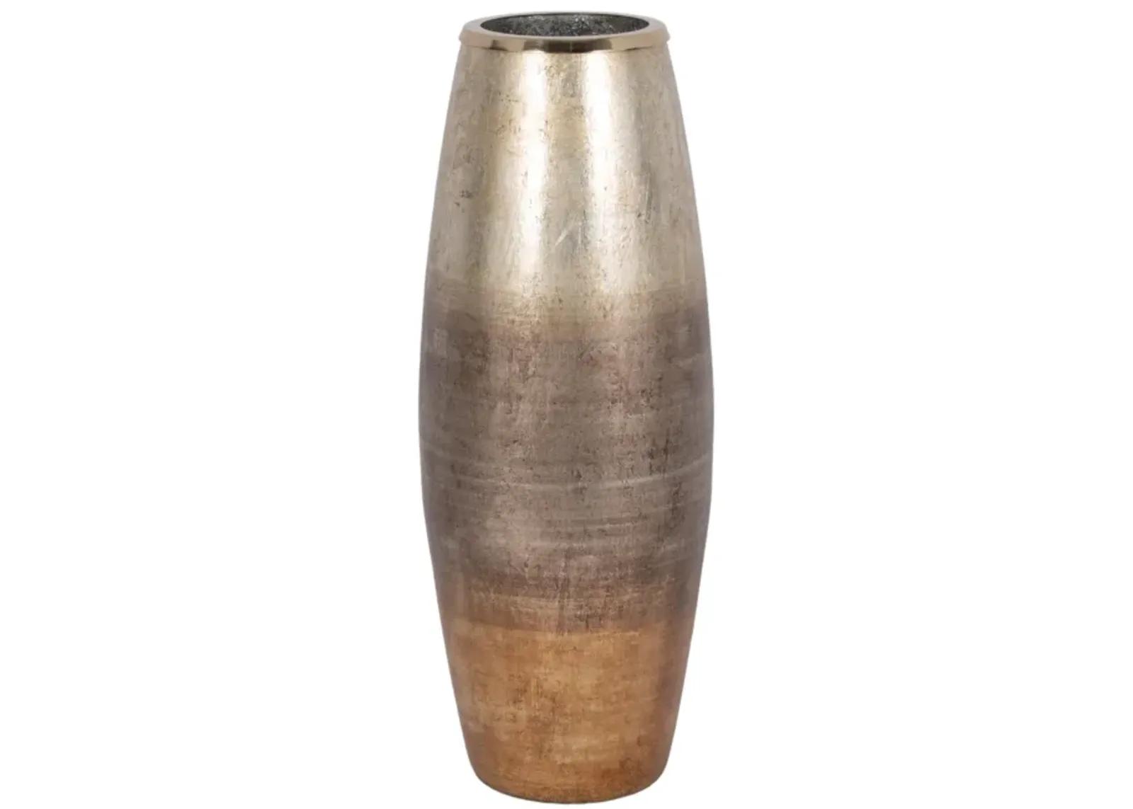 24" Curved Glass Vase Metallic Ombre Finish, Multi