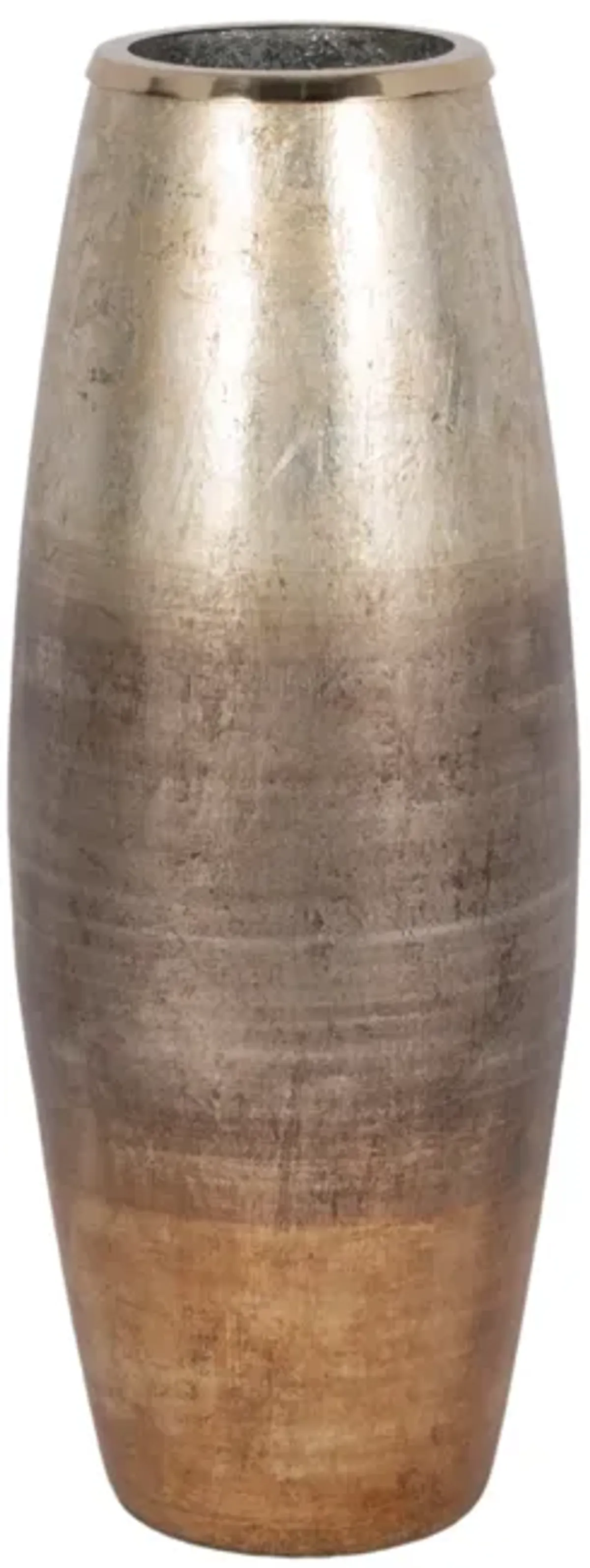 24" Curved Glass Vase Metallic Ombre Finish, Multi