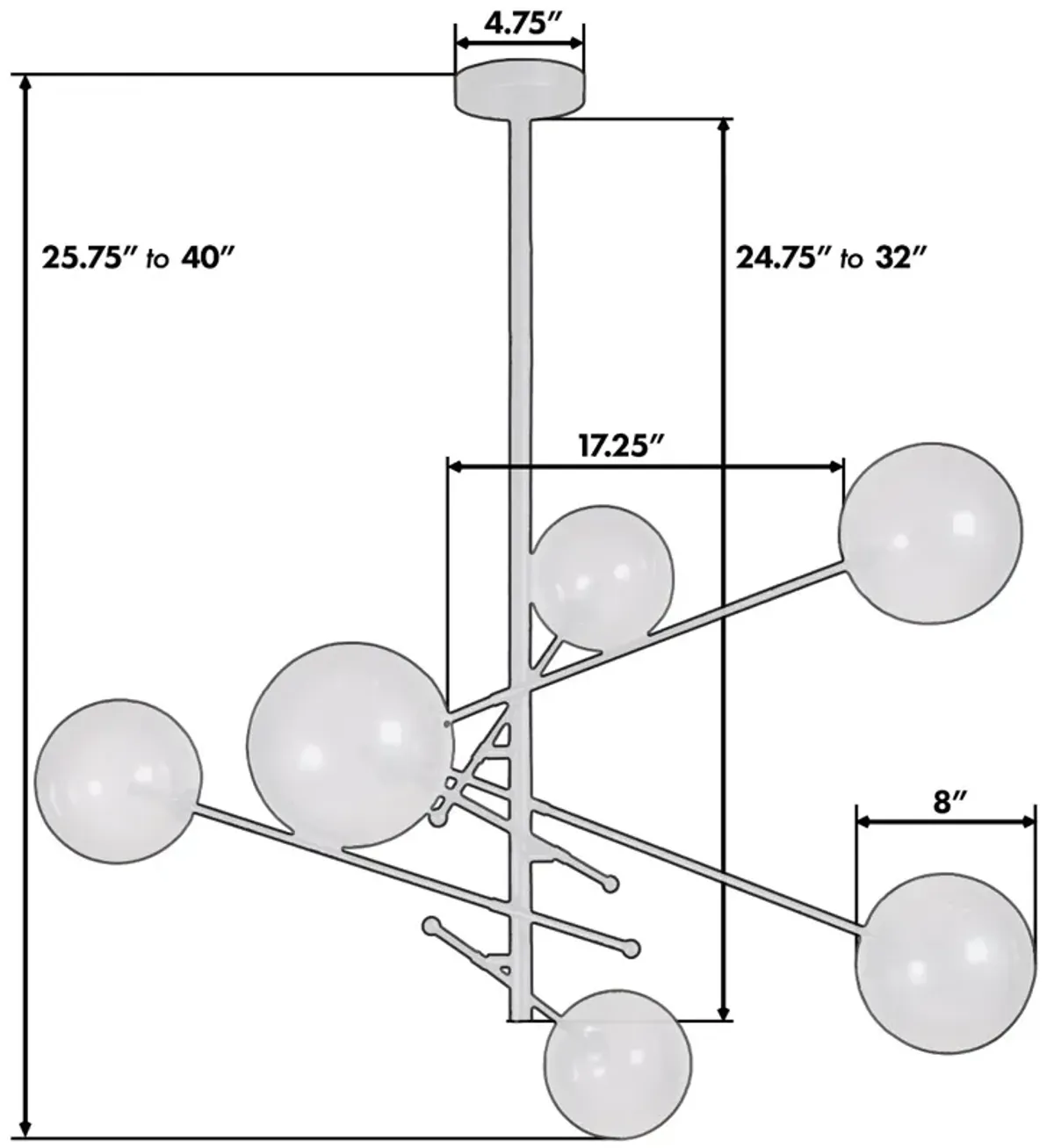 Javier 6-Light Metal and Glass Sputnik Chandelier