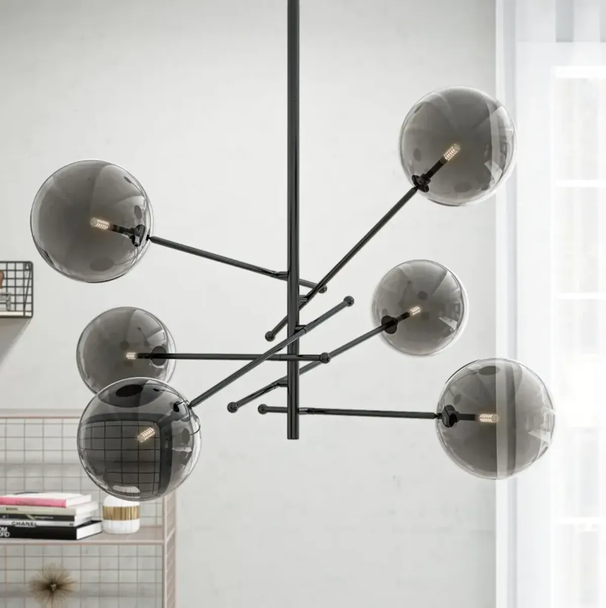 Javier 6-Light Metal and Glass Sputnik Chandelier