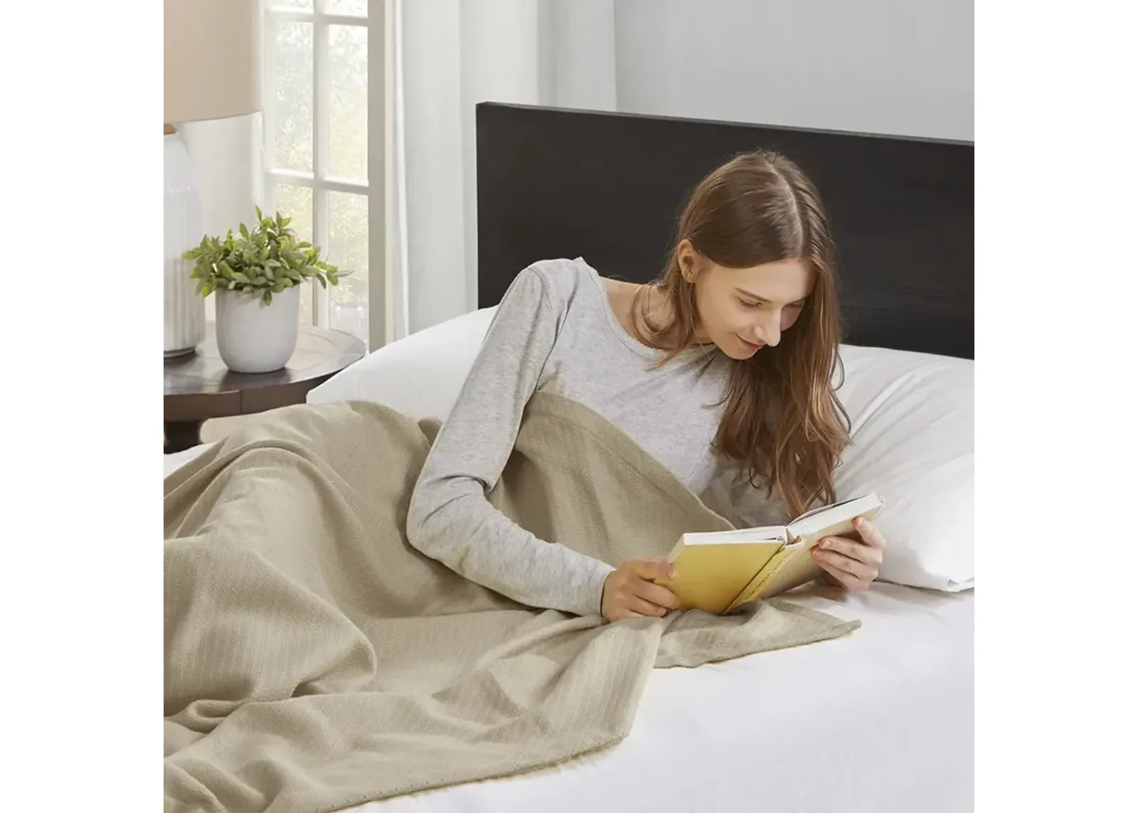 Madison Park Liquid Cotton Linen Blanket