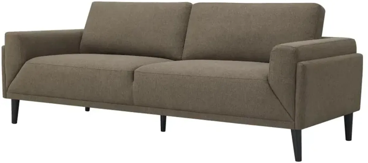 Rilynn Upholstered Track Arms Sofa Brown