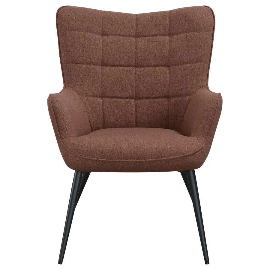 Carndonagh Upholstered Flared Arms Accent Chair with Grid Tufted