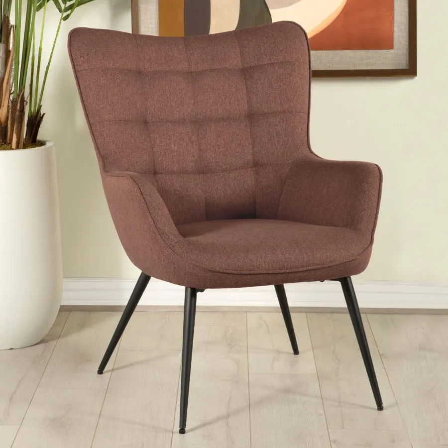 Carndonagh Upholstered Flared Arms Accent Chair with Grid Tufted