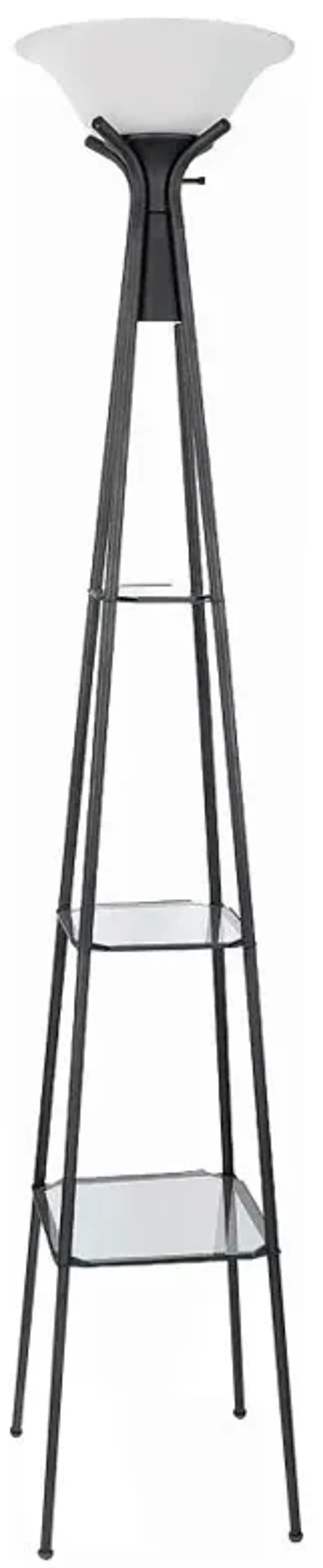 Gianni Versatile Shelf Tower Floor Lamp Charcoal Black