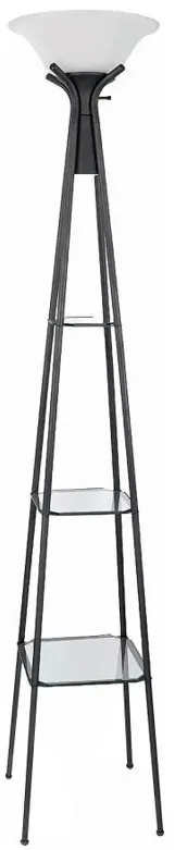 Gianni Versatile Shelf Tower Floor Lamp Charcoal Black