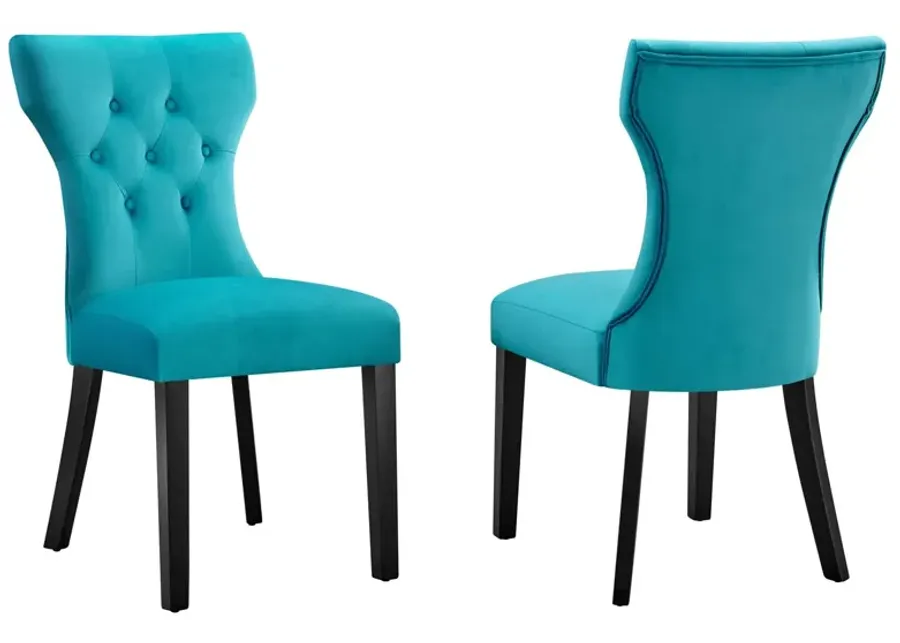 Silhouette Performance Velvet Dining Chairs - Set of 2