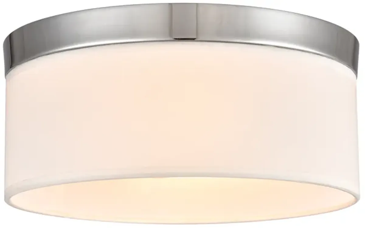 Oakland 12" Wide 2-Light Flush Mount - Chrome