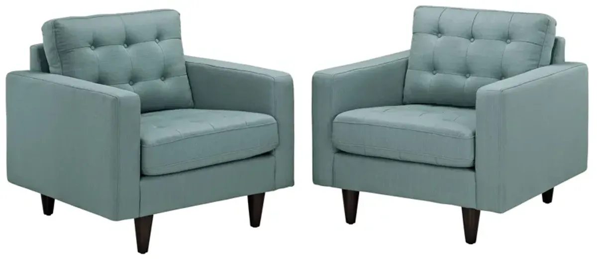 Empress Armchair Upholstered Fabric Set of 2