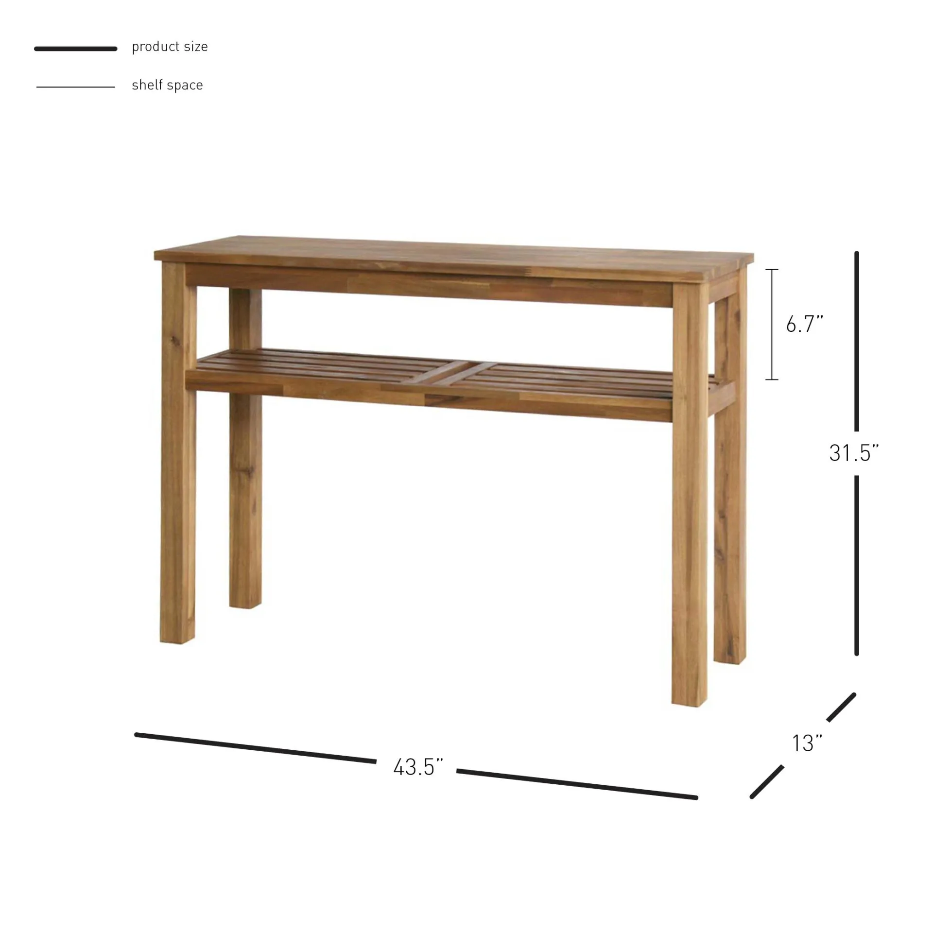 Tiburon Shelf Console Table