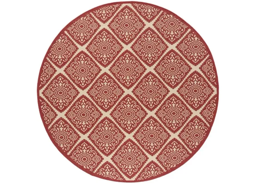 LINDEN 132 Collection LND132Q-6R Red / Creme 6'-7" X 6'-7" Round