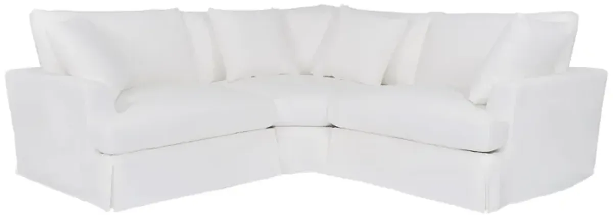 Ciara Upholstered 3 Piece Sectional Sofa in Pearl