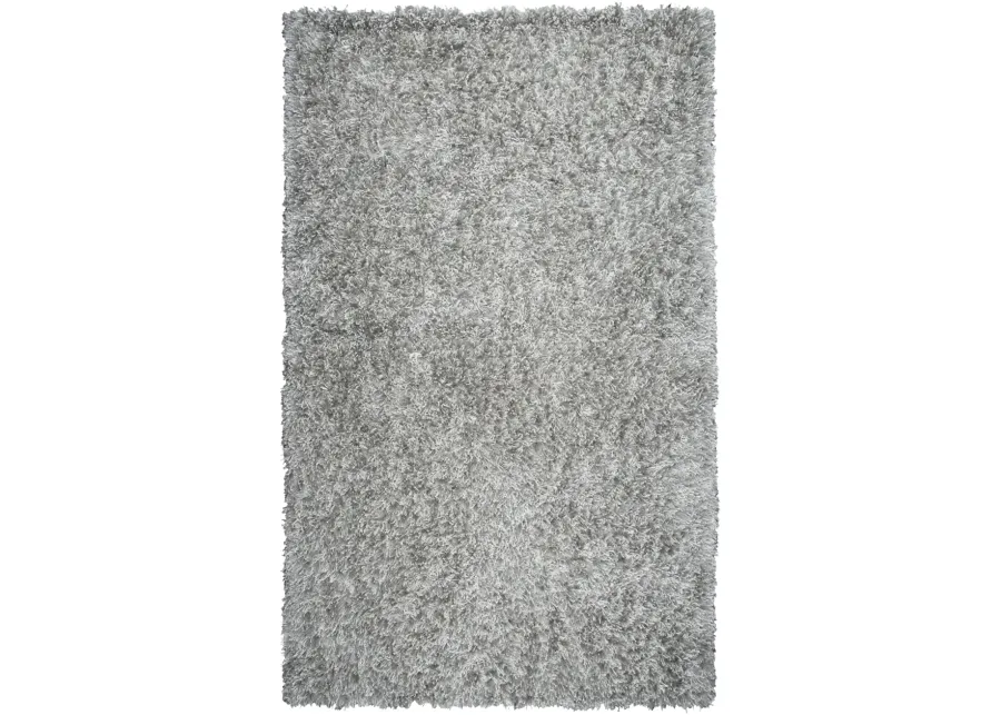 Urban Dazzle Light Gray Solid  Polyester / Lurex 7'6" x 9'6" Rectangle Rug