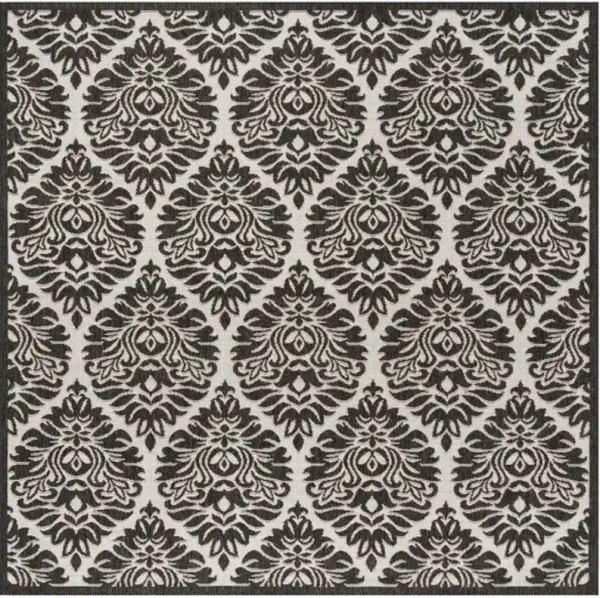 LINDEN 135 Collection LND135A-6SQ Light Grey / Charcoal 6'-7" X 6'-7" Square