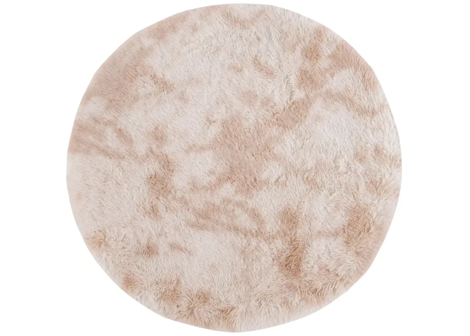 RAINBOW SHAG 100 LIGHT BEIGE 4' x 4' Round Round Rug