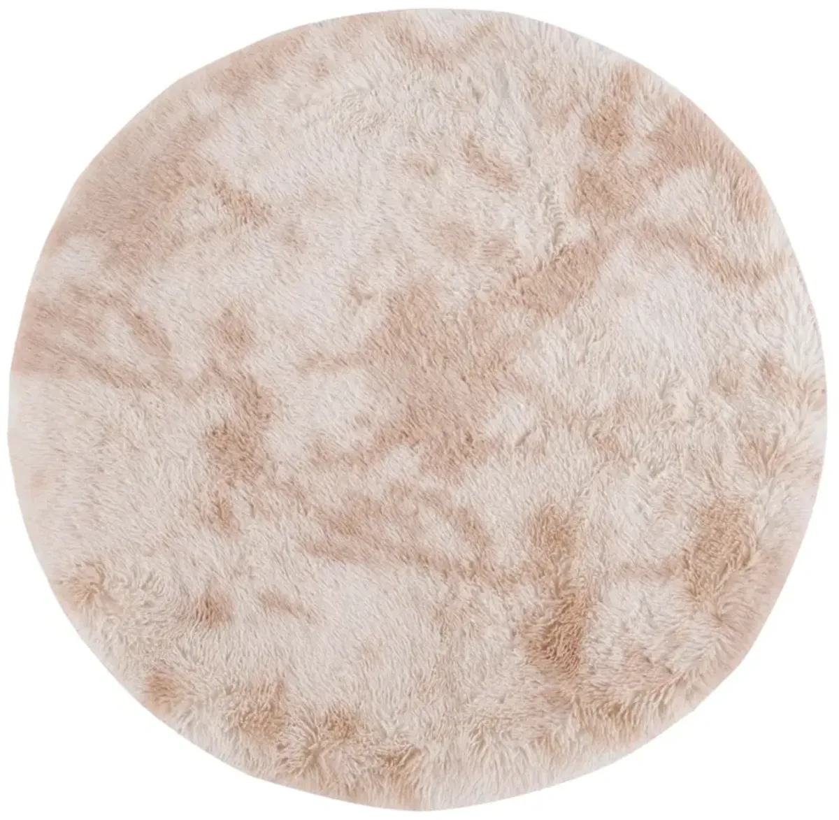 RAINBOW SHAG 100 LIGHT BEIGE 4' x 4' Round Round Rug