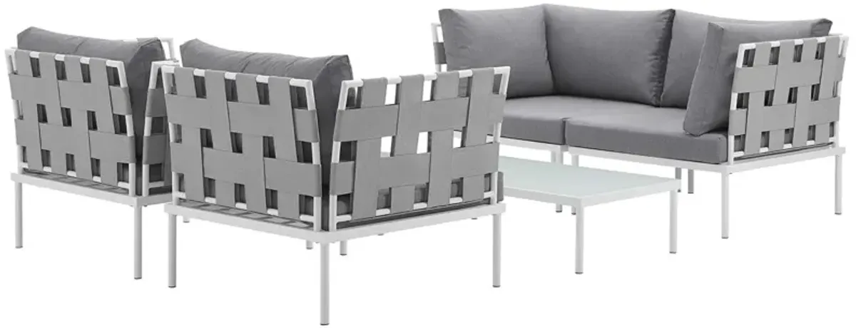 Harmony 5  Piece Outdoor Patio Aluminum Sectional Sofa Set